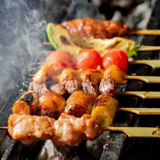 ◆Charcoal-Grilled skewer grilled with special Japanese pepper sauce◆
