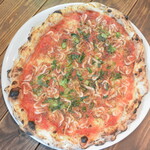 Kujo green onion and cherry shrimp pizza