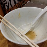 煮干し中華そば 一剣 - ミセスも完食です