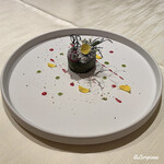 プチレストラン ブーケ・ド・フランス - 鯵と生ハム､絹鞘と大葉の砧巻