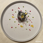 プチレストラン ブーケ・ド・フランス - 鯵と生ハム､絹鞘と大葉の砧巻