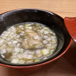 一本杉 川嶋 - 能登もずくの味噌汁　能登牡蠣　能登葱