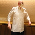 銀座 しのはら - 師匠の突然の出現にビックリの大将。マスクで分かりにくいけど。