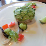 手打ち蕎麦とフレンチの やな木 - ＜2013年6月＞白身魚のワイン蒸し、ココナッツミルクとアボガトペースト冷製