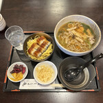 Shinanoan - 豚ときのこのピリカラそば＋鰻丼