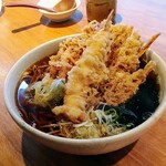 そば 松尾 - 温かい天ぷら蕎麦 大盛り 