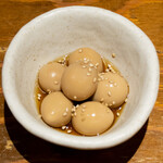 Homemade seasoned quail eggs