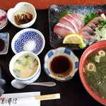 魚屋の寿司　東信 - 寒ぶり刺身とサワラタタキ