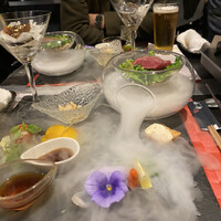 キュイジーヌ 福の舞 北新地店 - 前菜のスモーク演出