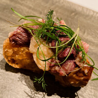 カンテサンス - 海老芋の上に鴨がマウンティング