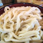 本格肉汁うどん 宙 - かなり太いです。