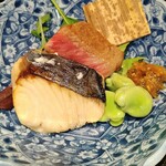 もちづき - 宮崎牛リブロース、さわら幽庵焼