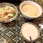 ASIAN TAWAN - SETに付いているサラダ&スープとデザート‼︎