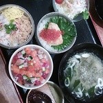 札幌銀鱗 - ランチ「ミニ三色丼御膳」￥1580