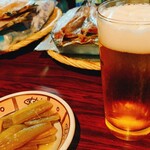 Kajika - フキの煮物でまずビール