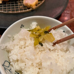 あげづき - 高菜漬けとご飯