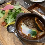 リトルグリーンカフェ - ランチ＊淡路牛の煮込みハンバーグ　ハッシュドソース