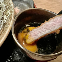 豚しゃぶ せいろ蒸し 豚匠 なんば邸 - 海苔と玉子とポン酢