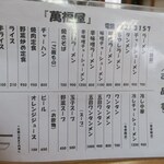 萬福屋 - メニューです