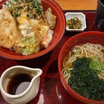 蕎菜 - 期間限定の真鯛と九州野菜の天丼＆そばセット