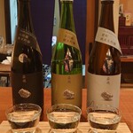 ともえ寿司 - 日本酒飲み比べ（森島三種）