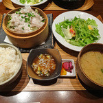 点 - もろこし豚と12種野菜のせいろ蒸し御膳　1200円