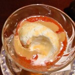 日本料理 柳燕 - 和三盆の練乳を掛けて