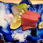 日本料理 柳燕 - 青森いま別の平目、千葉勝浦の鮪