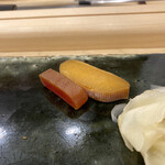 築地すし Omakase - ２種のからすみ