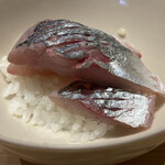 温石 - ●鯵　漬け洗いをしてご飯にのせて