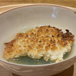 温石 - ●浜名湖産青海苔と蛤お出汁のお煎餅ご飯