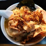 一条流がんこ総本家分家四谷荒木町 - 不純100ラーメン1,100円+悪魔肉増量200円