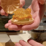 銀座 しのはら - フォアグラ最中