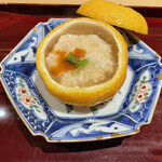 銀座 しのはら - 柚子釜ごと焼かれた一品