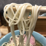 仙臺自家製麺こいけ屋 分店 綠栽 - 「シャモ中華そば」の麺アップ．細麺．