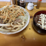 Yamanashi Koufu Udon Pin - 肉天＋肉めし1110円