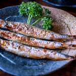 Grilled shishamo with kids