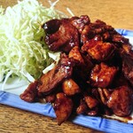 Hikoshiyanshiyokudou - ミックス(豚ホルモンとタン)定食。肉量２倍。