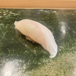 鮨処木はら - 平目　昆布締め　塩にて