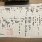 鮨処木はら - 本日のお品書き