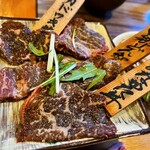 Sumibiyakiniku Marusei - カドワキ牛、西郷どん和牛、むなかた牛のアップ