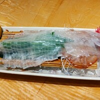 対馬のどぐろとイカ活き造り 博多 魚蔵 都ホテル店 - やりいか活き造り＆後造り（天ぷら）