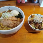 麺屋 くりた - 味玉味噌(大盛り）＋ミニチャーシュー丼