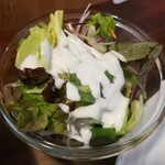 キッチン ブルー グローブ - サラダのアップ