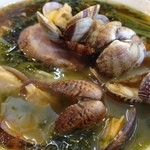 麺創 なな家 - 貝とアオサがたっぷりで、磯の香り漂うらーめんでしたね（笑）
