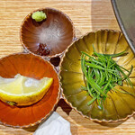 飯田商店 - 「山葵」と「豆豉」、「九条ネギ」、「酢橘」