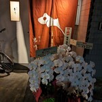 Kappou Ichikawa - 5周年を祝う胡蝶蘭がお店の外にも中にも沢山ありました