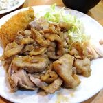 キッチンまつむら - カキフライ２個、しょうが焼き（大盛）980円