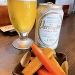 串焼き BUBU-TON - お通しは大好きなキンピラ❣️ノンアルは、ヴェリスタブロイ！これ美味しい〜！