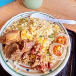一番亭 - 味玉カッチカチ　豚肉冷たい…